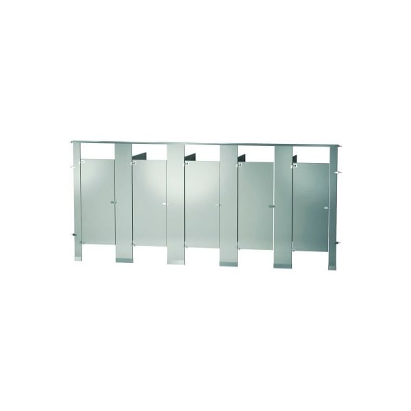 Bradley Bradley Powder Coated Steel 180" Wide Complete 5 Between Wall Compartments, Warm Gray - BW53660-WGR BW53660-WGR - main